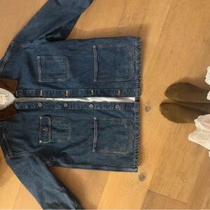 Aerie Denim Jacket with Brown Corduroy Collar